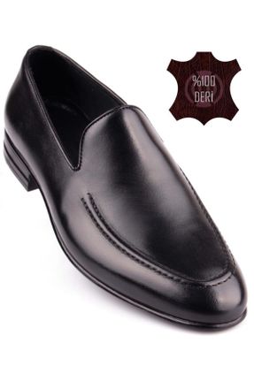 کفش کژوال مشکی مردانه چرم طبیعی پاشنه کوتاه ( 4 - 1 cm ) پاشنه ساده کد 794351964