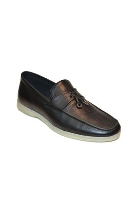 کفش کژوال مشکی مردانه چرم طبیعی پاشنه کوتاه ( 4 - 1 cm ) پاشنه ساده کد 794384651