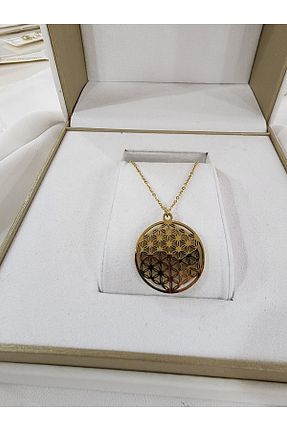 گردنبند استیل ( فولاد ) طلائی زنانه استیل (فولاد) Aylish Bijuteri - کد 794141743