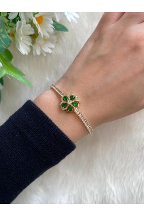 دستبند جواهر سبز زنانه سنگی کد 794152781
