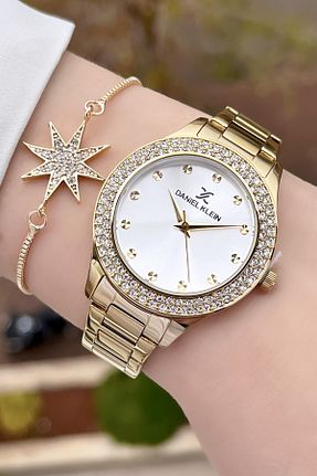 ساعت مچی زرد زنانه 36 میلی متر Daniel Klein - کد 794224203