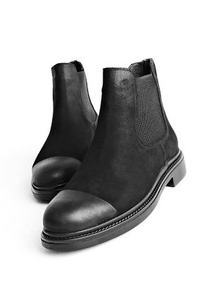 بوت / نیم بوت مشکی مردانه چرم خالص LAL SHOES & BAGS - کد 794335734