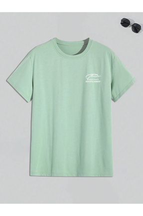تی شرت سبز مردانه یقه گرد پنبه - پلی استر رگولار تکی کد 794382961