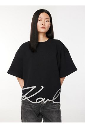 تیشرت مشکی زنانه رگولار Karl Lagerfeld - کد 794599677