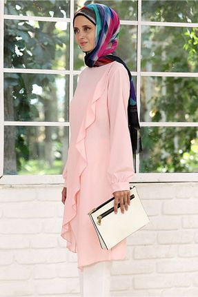 تونیک حجاب صورتی زنانه جین Esra Shop - کد 794683624