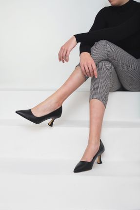کفش پاشنه بلند کلاسیک مشکی زنانه چرم مصنوعی پاشنه متوسط ( 5 - 9 cm ) پاشنه نازک کد 790376595