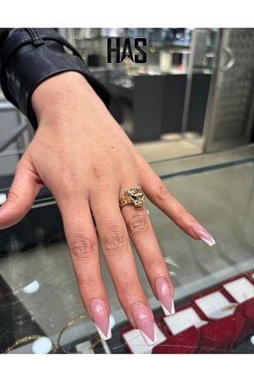 انگشتر طلا طلائی زنانه 14 عیار Has Kuyumcum - کد 794835203