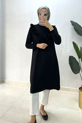 تونیک حجاب مشکی زنانه پنبه ای Rimel Moda - کد 794861733