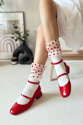 کفش پاشنه بلند کلاسیک قرمز زنانه چرم لاکی POLKA STORE - کد 794901092