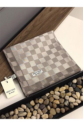 روسری قهوه ای ساتن İpekel - کد 766204728