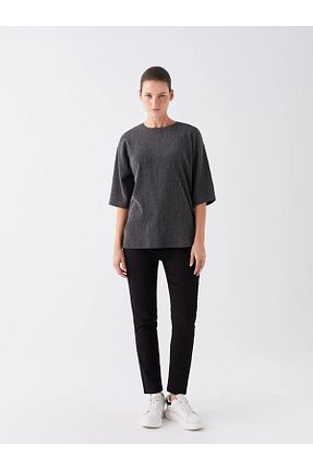 شلوار مشکی زنانه الاستین LC Waikiki - کد 794949160