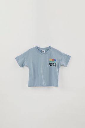 تی شرت آبی بچه گانه اورسایز تکی طراحی کد 795105399