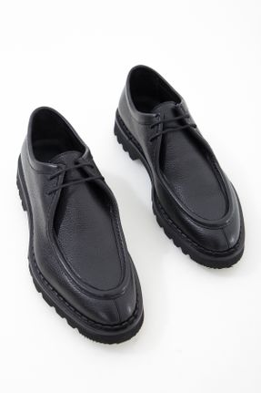 کفش کلاسیک مشکی مردانه چرم طبیعی پاشنه کوتاه ( 4 - 1 cm ) کد 794725984
