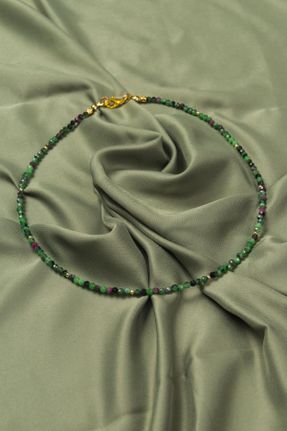 گردنبند جواهر سبز زنانه سنگی کد 794832380