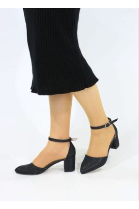 کفش پاشنه بلند کلاسیک مشکی زنانه چرم مصنوعی پاشنه ضخیم پاشنه متوسط ( 5 - 9 cm ) کد 794851155