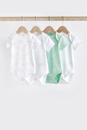 بادی و سرهمی نوزادی سبز بچه گانه %100 پنبه Next Baby - کد 794849755