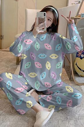 ست لباس راحتی رنگی زنانه چاپی PEMBİŞ HOMEWEAR - کد 794950241