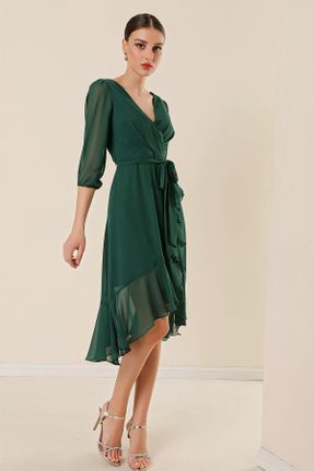 لباس سبز زنانه بافتنی آستین-بلند کد 679236405