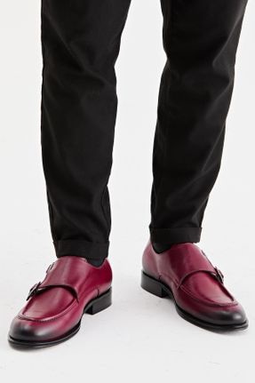 کفش کلاسیک زرشکی مردانه پاشنه کوتاه ( 4 - 1 cm ) کد 678481874