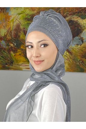 روسری طوسی شیفون کد 795094630