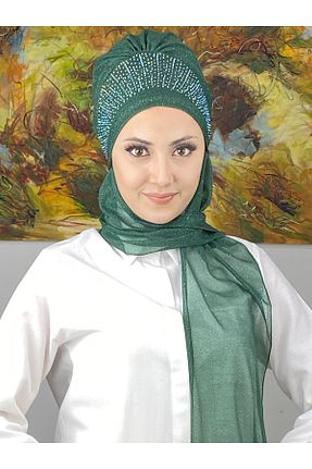 روسری سبز شیفون BUTİKAMBAR - کد 795094733