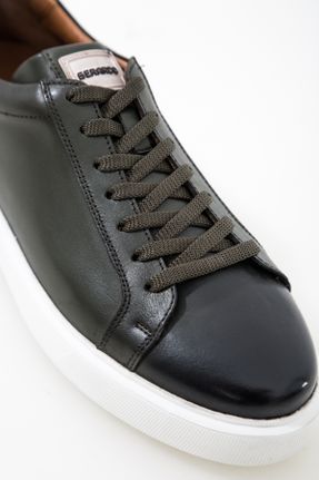 کفش اسنیکر سبز مردانه چرم طبیعی بند دار چرم طبیعی کد 794726681