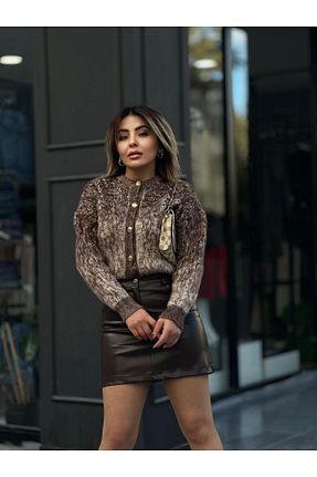 رویه قهوه ای زنانه بافتنی Oslove - کد 794827668