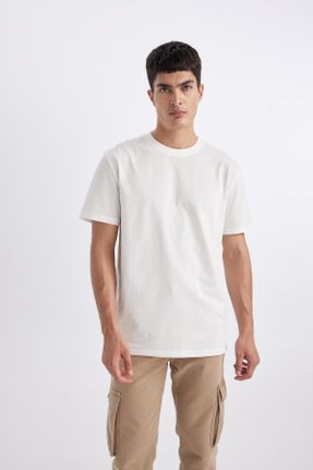تی شرت سفید مردانه یقه گرد رگولار تکی بیسیک کد 794952681