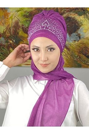روسری صورتی شیفون BUTİKAMBAR - کد 795094302