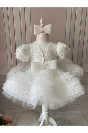 لباس سفید بچه گانه بافتنی İlknur Karaca Design - کد 795094973