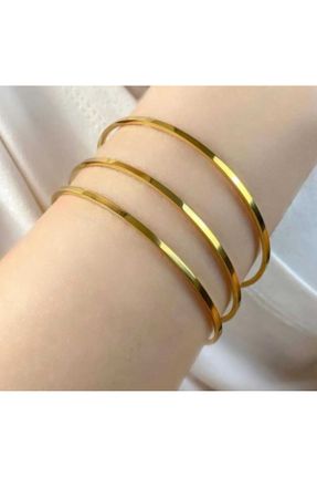 دستبند استیل طلائی زنانه فولاد ( استیل ) کد 795537242