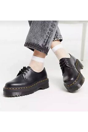 بوت / نیم بوت مشکی زنانه چرم مصنوعی DENİKK - کد 795263854