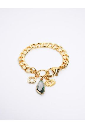 دستبند جواهر طلائی زنانه کد 795534805