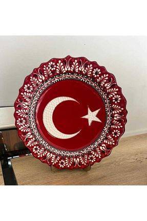 بشقاب و کاسه دکوراتیو قرمز پرسلن کد 795283128