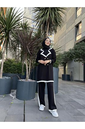 ست بالاتنه و پائین تنه حجاب مشکی زنانه رگولار Lalibertaa - کد 795390230