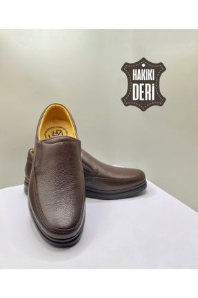 کفش کژوال قهوه ای مردانه چرم طبیعی پاشنه کوتاه ( 4 - 1 cm ) پاشنه ساده کد 794861167