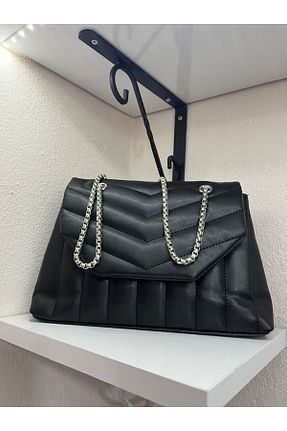 کیف دوشی مشکی زنانه چرم مصنوعی HANDE ERTAŞ TESETTÜR GİYİM - کد 795543964