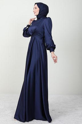 لباس مجلسی حجاب سرمه ای زنانه یقه ایستاده giz astore - کد 795551130
