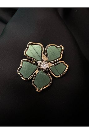 سنجاق سینه سبز زنانه پلی استر ODDA TASARIM ATÖLYESİ - کد 795657562