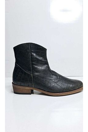 بوت / نیم بوت مشکی زنانه چرم خالص POTEEN - کد 795138776