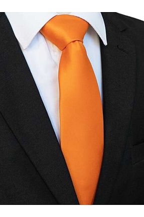 کراوات نارنجی مردانه ساتن Trenderrs - کد 795299496
