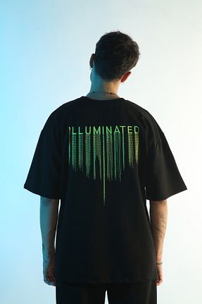 تیشرت مشکی زنانه گشاد ILLUMINATEDDD - کد 795263697