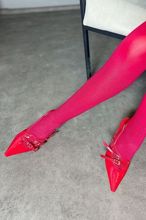 کفش پاشنه بلند کلاسیک قرمز زنانه چرم مصنوعی SHOEBELLAS - کد 795639948