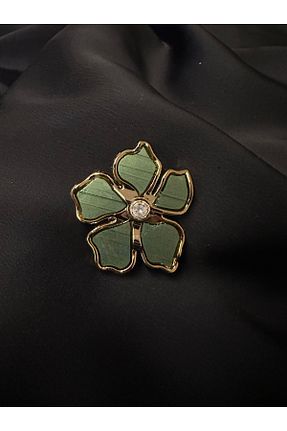 سنجاق سینه سبز زنانه پلی استر ODDA TASARIM ATÖLYESİ - کد 795657562