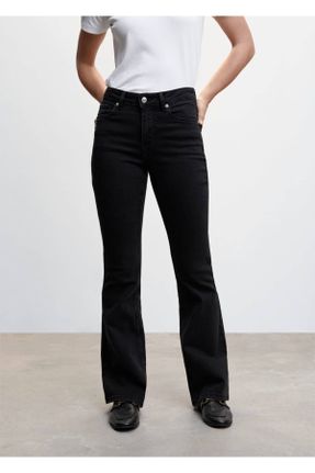 شلوار جین مشکی زنانه پاچه جاگر استاندارد کد 443867270