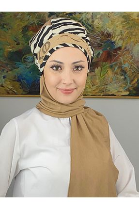 روسری قهوه ای ساده BUTİKAMBAR - کد 795974401