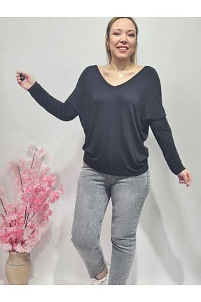 بلوز مشکی زنانه ساده MADAME MELEK - کد 795810916