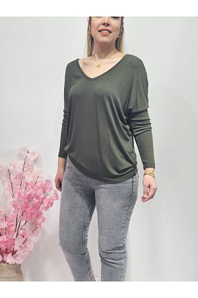 بلوز خاکی زنانه ساده MADAME MELEK - کد 795810822