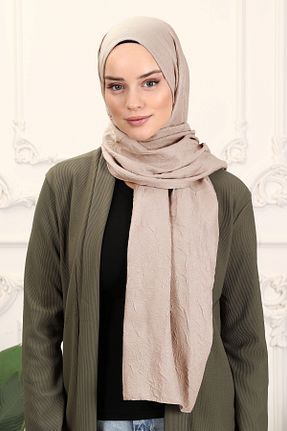 شال بژ زنانه پنبه ای ada sanatsal - کد 672334176