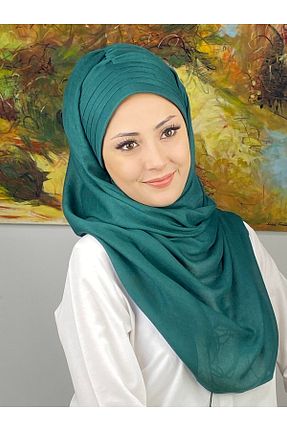 روسری سبز ساده BUTİKAMBAR - کد 795974196